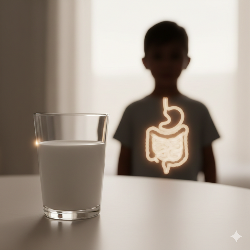 When milk doesn’t suit a child, digestion is the first place it shows up